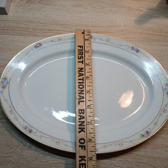 Vintage Anitque Noritake Marguerite Hand Painted Nippon Ceramic Oval Platter 11" - Picture 3 of 17
